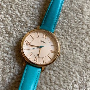 Teal Blue Fossil Watch